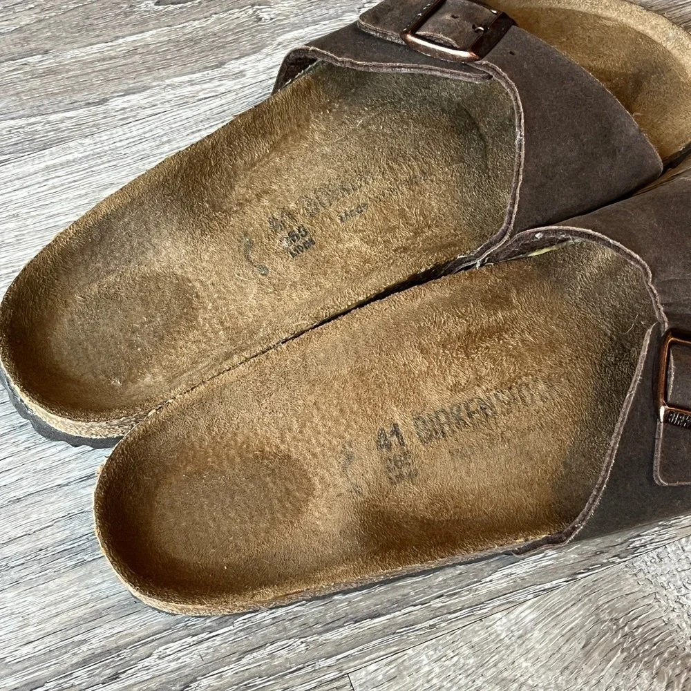 Birkenstock Madrid Slides Sandals Brown Birko-Flor Womens 10 EU 41‎ - Picture 3 of 9